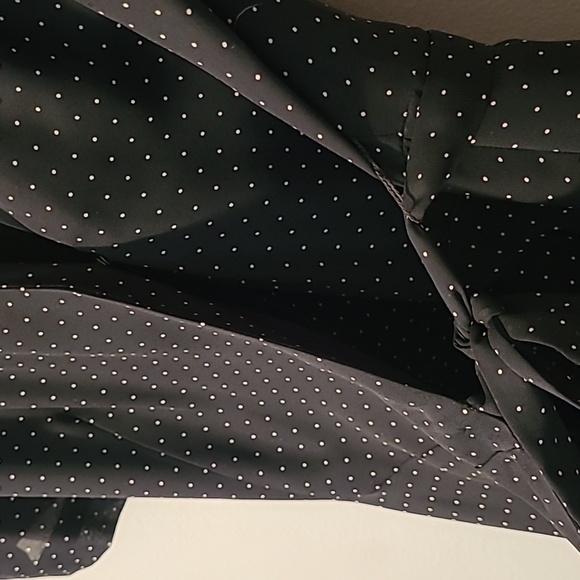 Donna Ricco Women's 12 Black White Polka Dot Maxi Wrap Dress Vintage Elegant - Picture 9 of 16